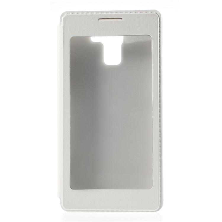 Multifunctional View Window Leather Phone Case for Huawei Honor 7 / 7 Premium - White-3