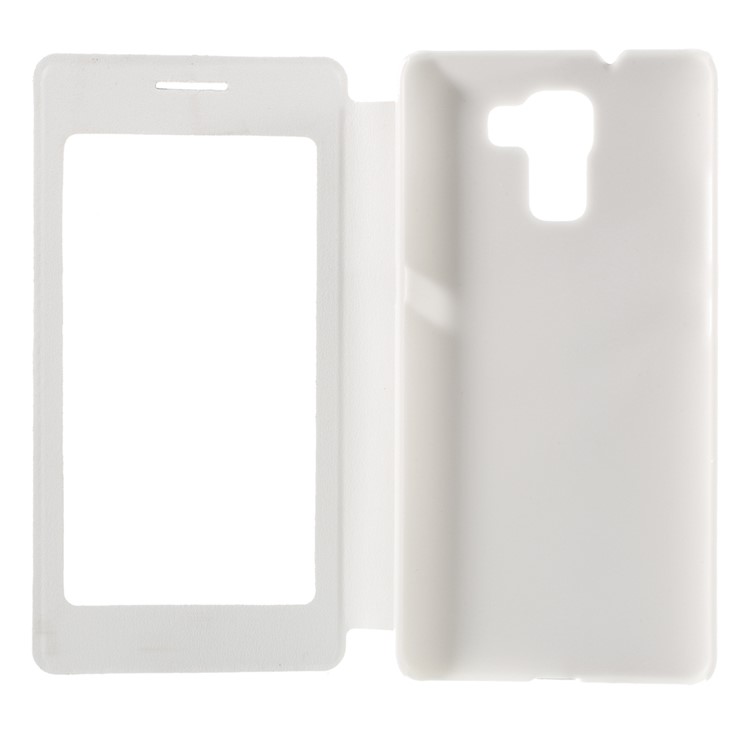 Multifunctional View Window Leather Phone Case for Huawei Honor 7 / 7 Premium - White-6