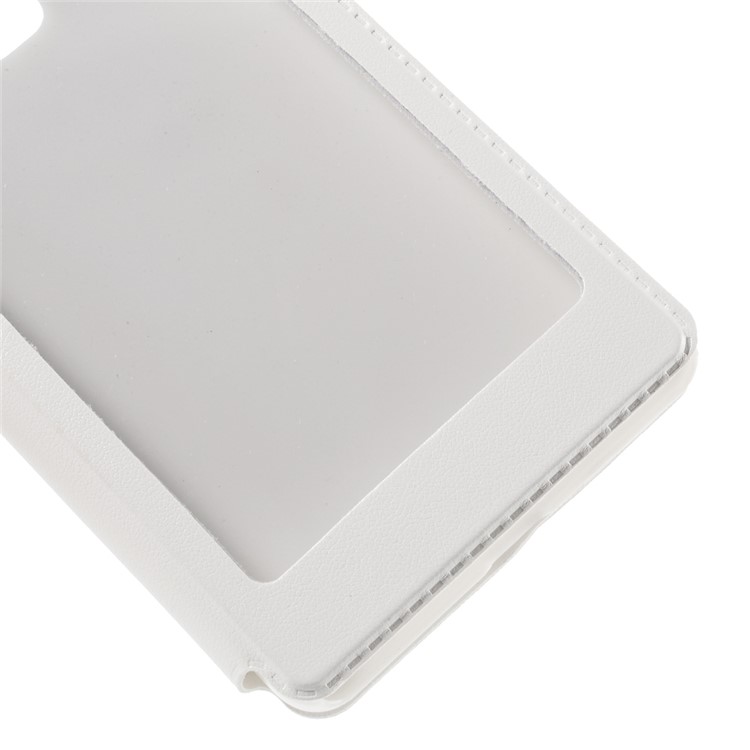 Multifunctional View Window Leather Phone Case for Huawei Honor 7 / 7 Premium - White-7