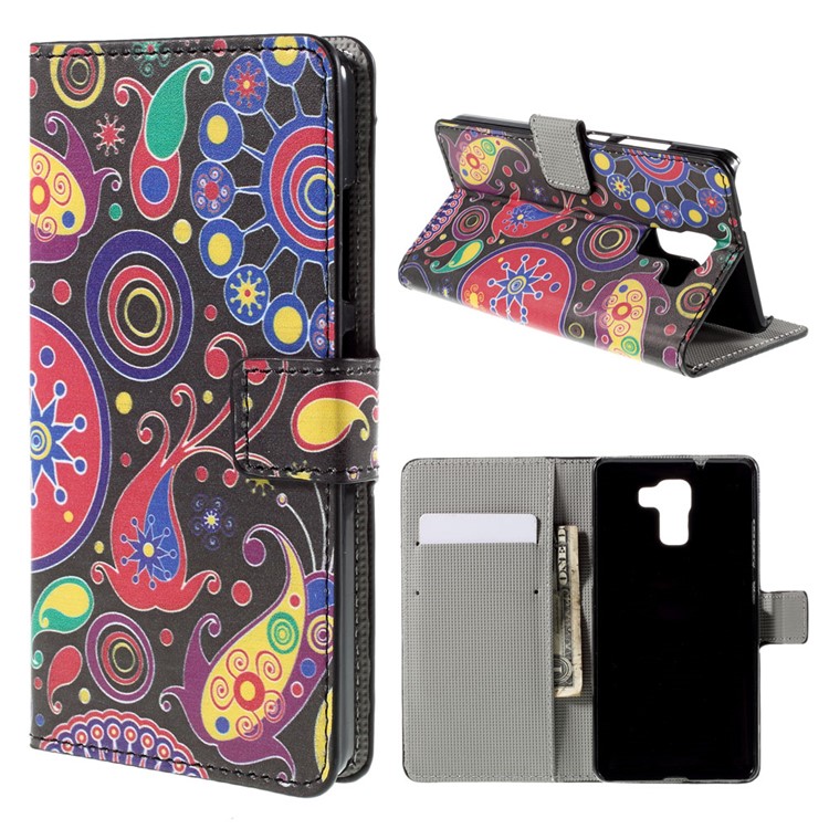 Paisley Pattern for Huawei Honor 7 / 7 Premium Wallet Stand Leather Case-1