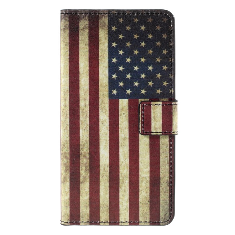 Vintage American Flag for Huawei Honor 7 / 7 Premium Wallet Stand Leather Cover-5