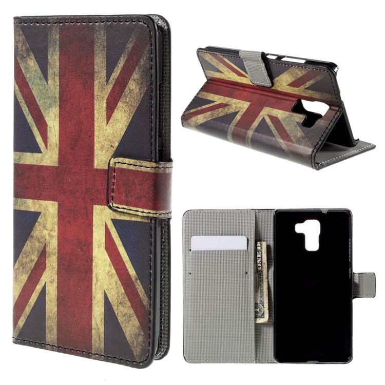 Retro UK Flag for Huawei Honor 7 / 7 Premium Wallet Stand Leather Cover-1