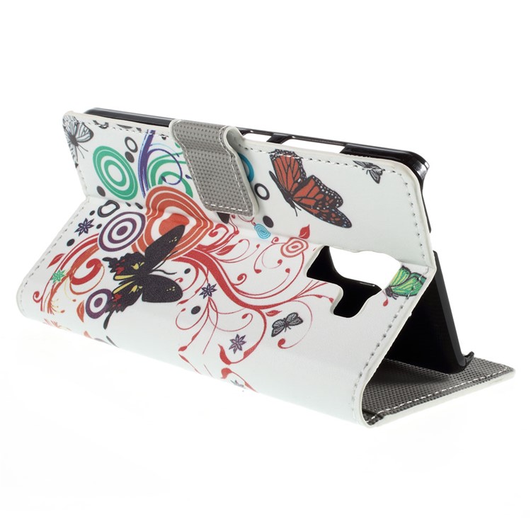 Butterflies and Circles for Huawei Honor 7 / 7 Premium Leather Stand Shell-9