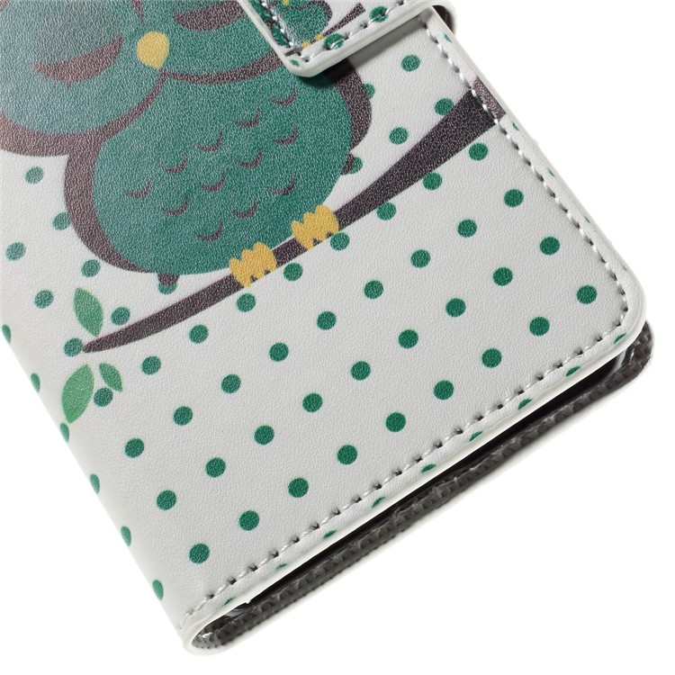 Green Napping Owl Leather Stand Cover for Huawei Honor 7 / 7 Premium-7