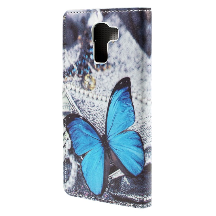 Blue Butterfly Leather Stand Cover for Huawei Honor 7 / 7 Premium-2