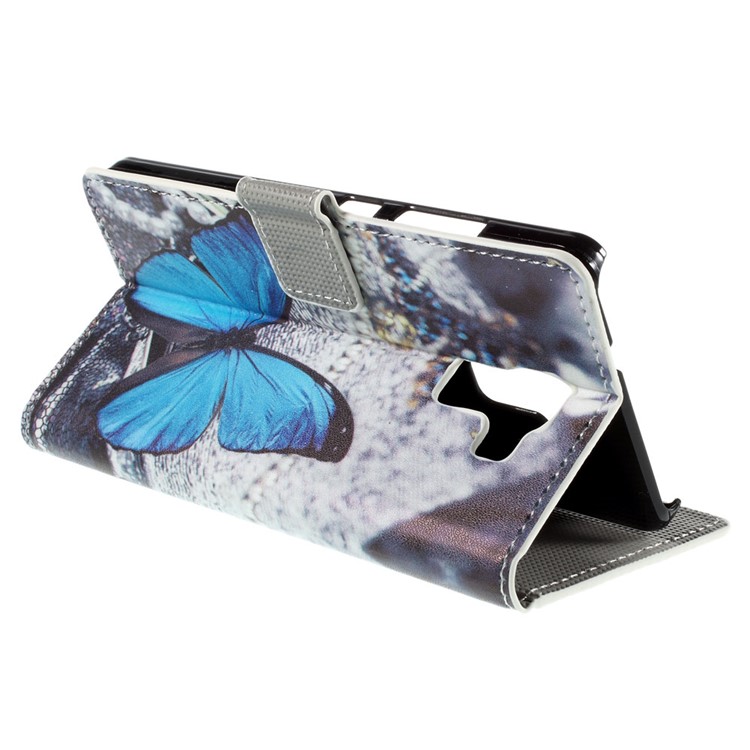 Blue Butterfly Leather Stand Cover for Huawei Honor 7 / 7 Premium-5
