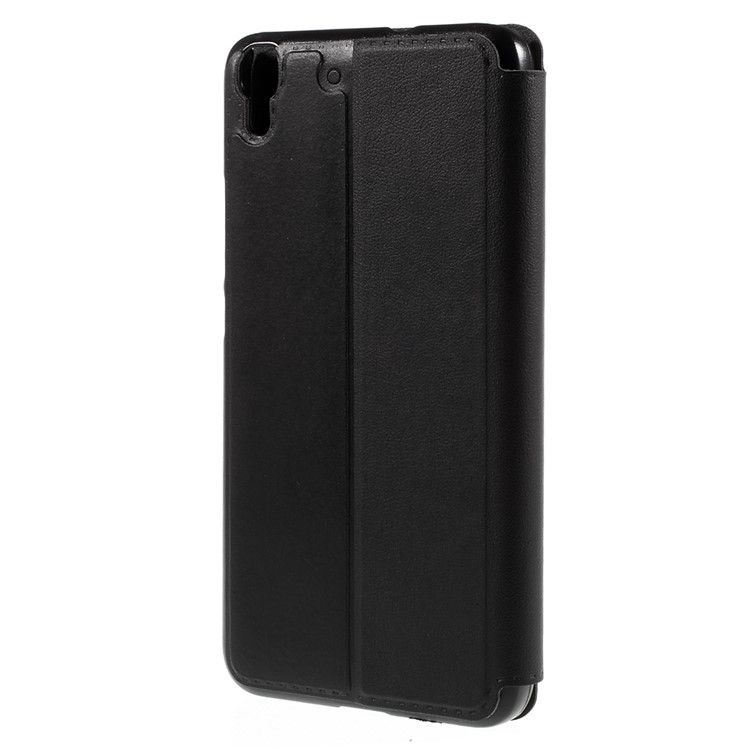 Window View Leather Stand Case for Huawei Honor 4A / Y6 - Black-2
