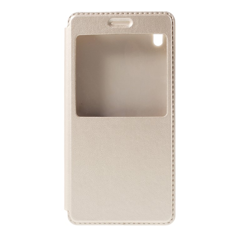 Window View Stand Leather Case for Huawei Honor 4A / Y6 - Champagne-3