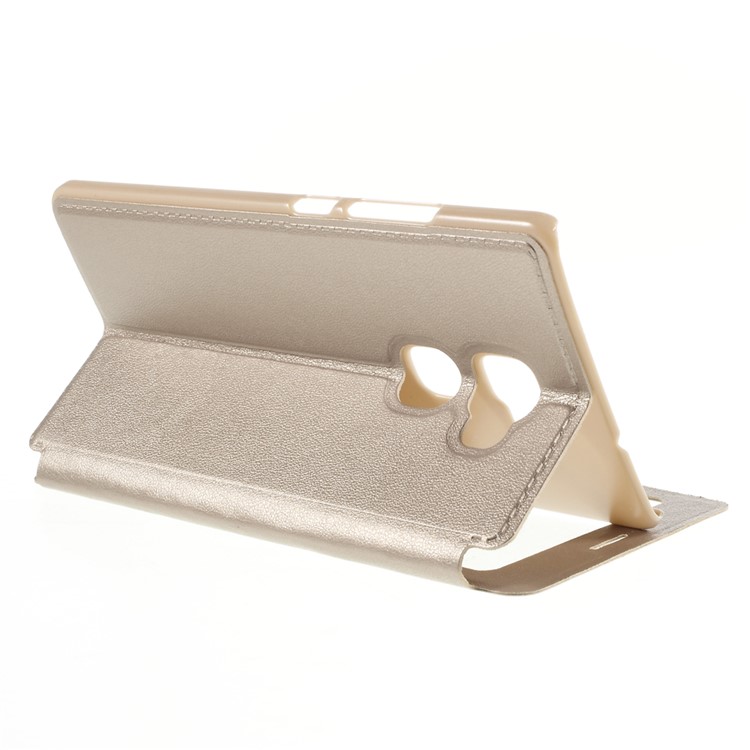 View Window Leather Stand Phone Case for Huawei Mate S - Champagne-5