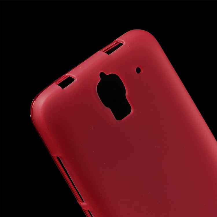 Matte Soft TPU Skin Cover for Huawei Y360 - Red-1