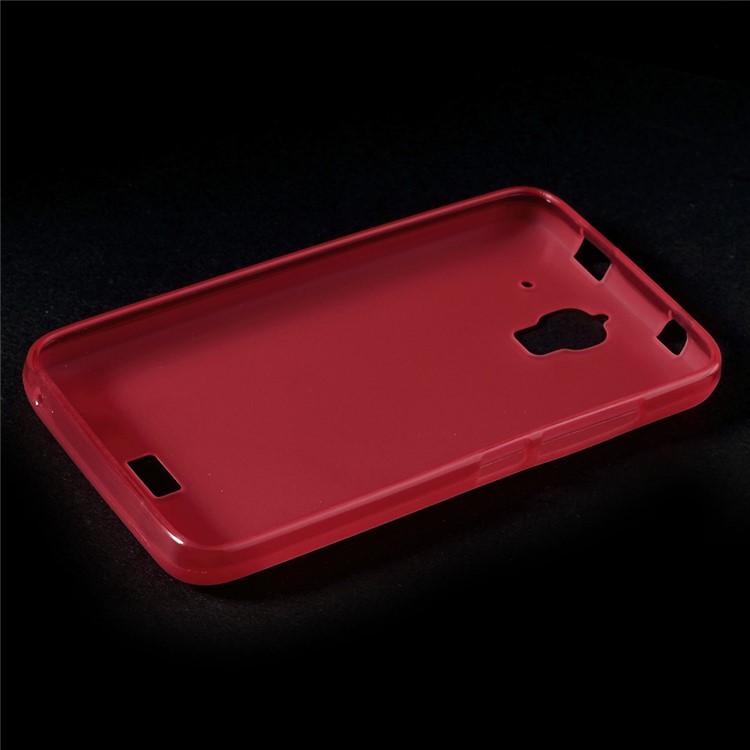 Matte Soft TPU Skin Cover for Huawei Y360 - Red-3