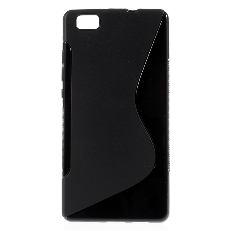 S Shape TPU Case for Huawei Ascend P8 Lite - Black-1