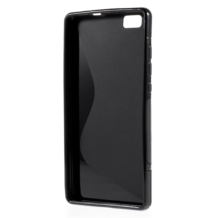 S Shape TPU Case for Huawei Ascend P8 Lite - Black-2
