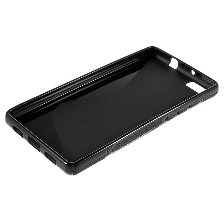 S Shape TPU Case for Huawei Ascend P8 Lite - Black-3