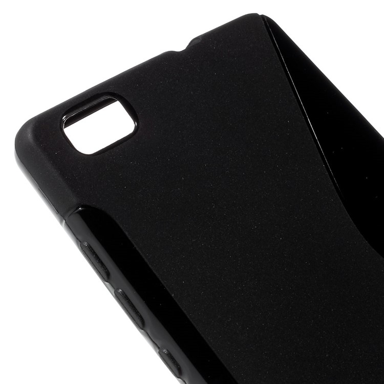 S Shape TPU Case for Huawei Ascend P8 Lite - Black-4