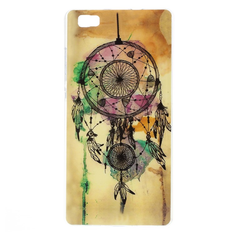 For Huawei Ascend P8 Lite Glossy TPU Gel Skin Cover - Watercolor Dreamcatcher-1