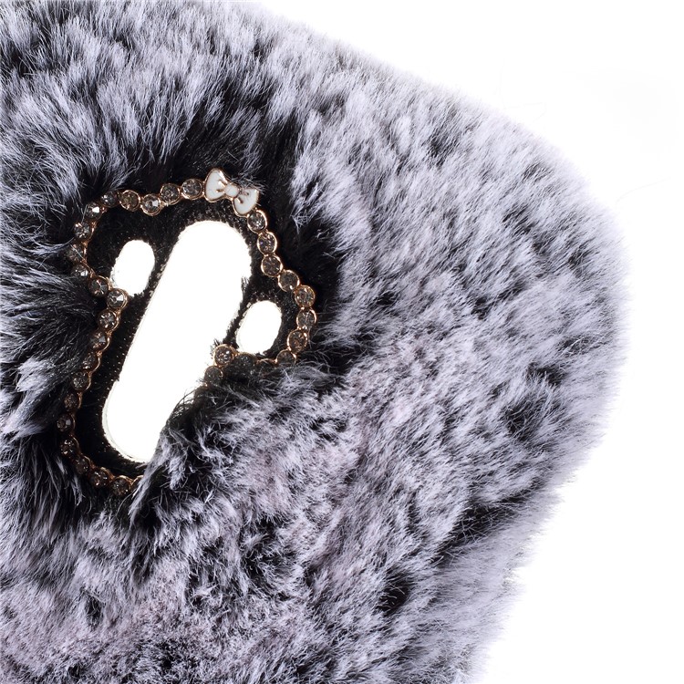 Soft Fur Coated Rhinestone TPU Case for Huawei Mate 9 - Grey-5