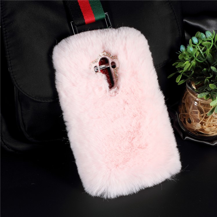 For Huawei Mate 9 Soft Fur Coated Rhinestone TPU Cover Case - Pink-2