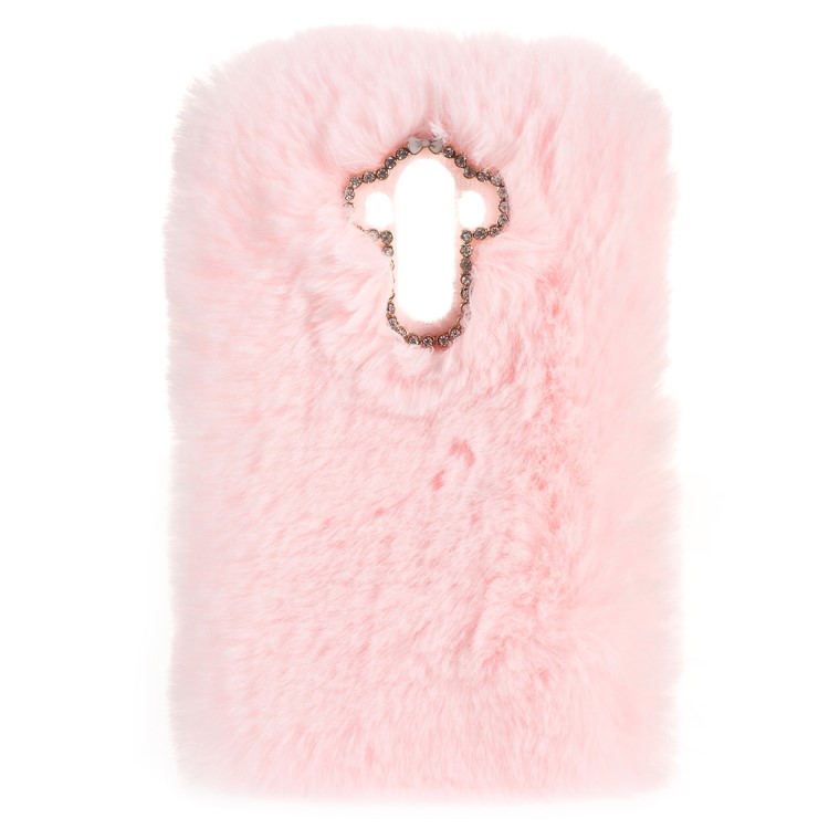 For Huawei Mate 9 Soft Fur Coated Rhinestone TPU Cover Case - Pink-3