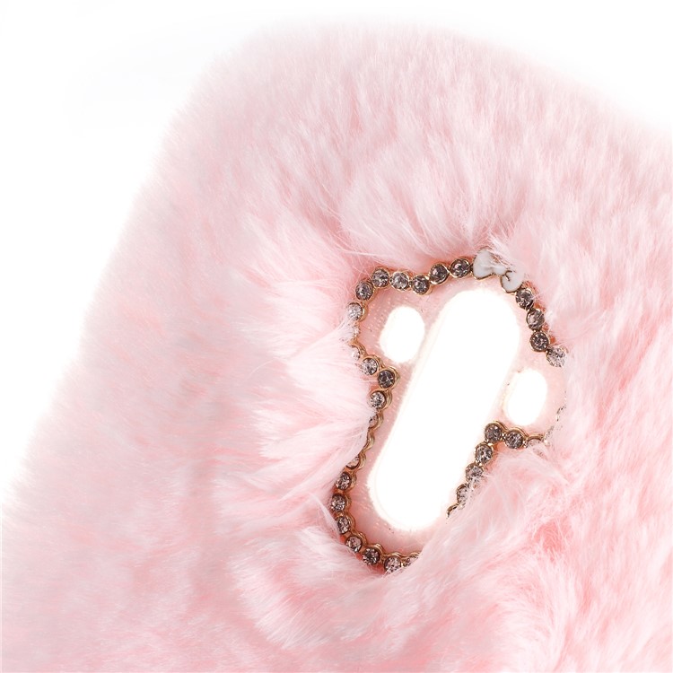 For Huawei Mate 9 Soft Fur Coated Rhinestone TPU Cover Case - Pink-5