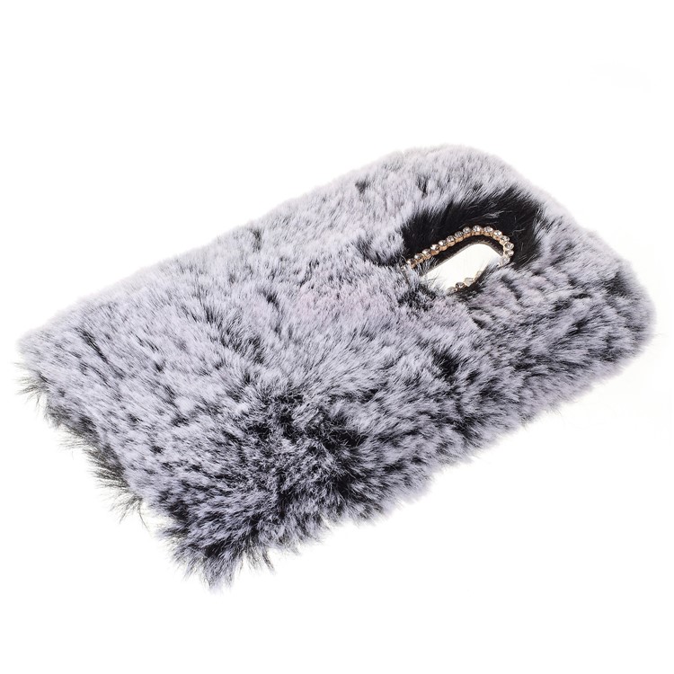 Soft Fur Coated Rhinestone TPU Case for Huawei Mate 9 Pro / Porsche Design - Grey-4