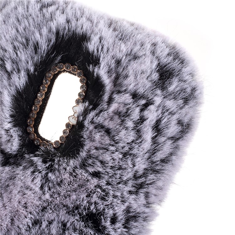 Soft Fur Coated Rhinestone TPU Case for Huawei Mate 9 Pro / Porsche Design - Grey-5