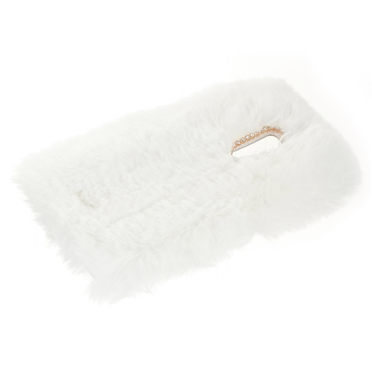 Soft Fur Coated Rhinestone TPU Mobile Case Accessory for Huawei Mate 9 Pro / Porsche Design - White-4