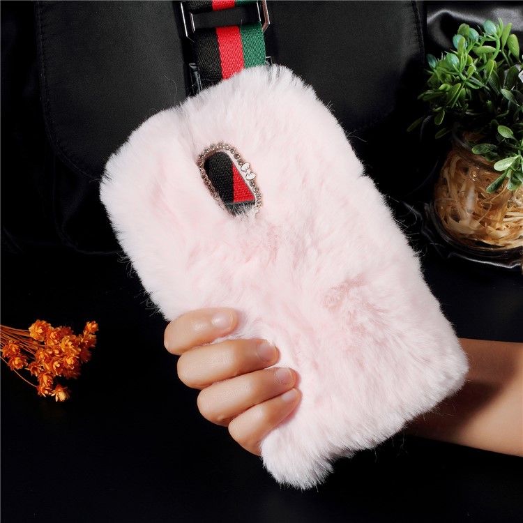 Soft Fur Coated Rhinestone TPU Protective Cover Case for Huawei Mate 9 Pro / Porsche Design - Pink-1
