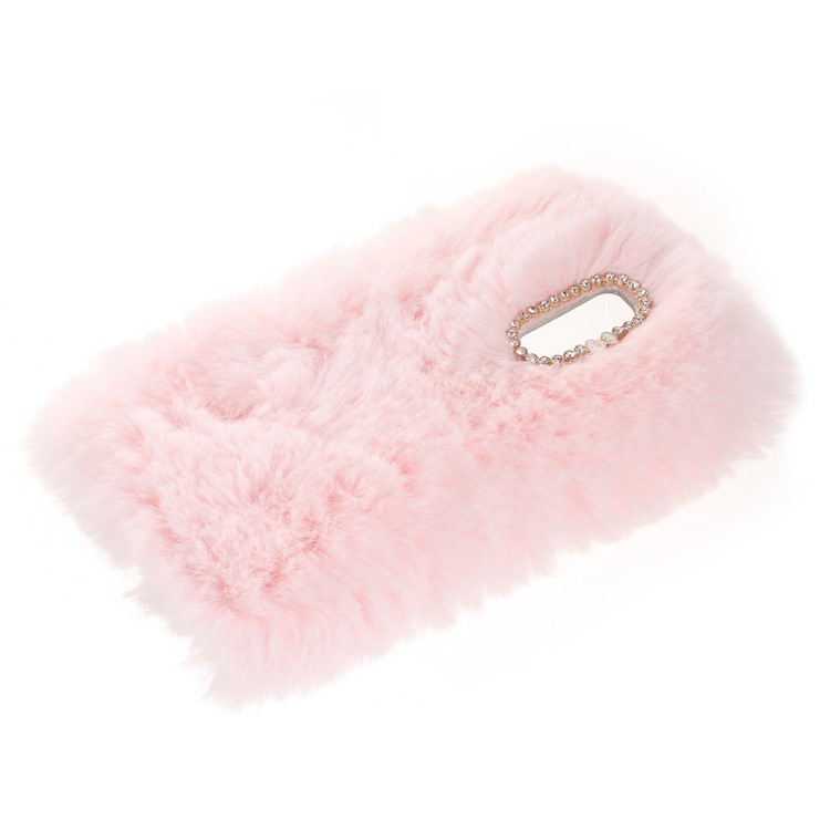 Soft Fur Coated Rhinestone TPU Protective Cover Case for Huawei Mate 9 Pro / Porsche Design - Pink-4