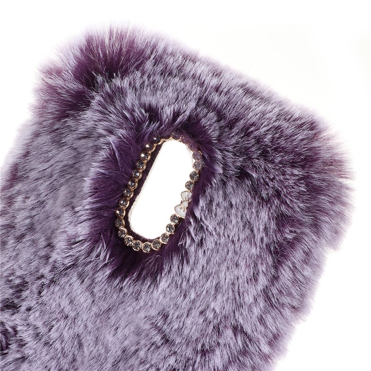 For Huawei Mate 9 Pro / Porsche Design Soft Fur Coated Rhinestone TPU Phone Protection Cover - Purple-5