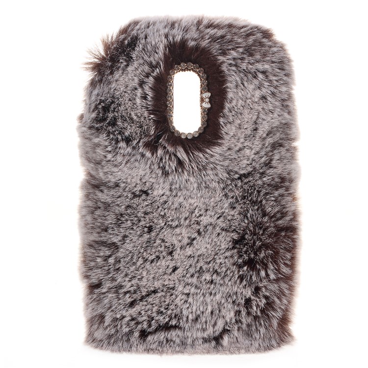 For Huawei Mate 9 Pro / Porsche Design Soft Fur Coated Rhinestone TPU Cellphone Cover Case - Coffee-3
