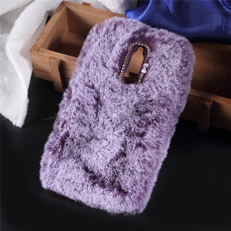 Soft Fur Coated TPU Phone Casing for Huawei Mate 10 Lite / nova 2i / Maimang 6 / Honor 9i (India) - Purple-1