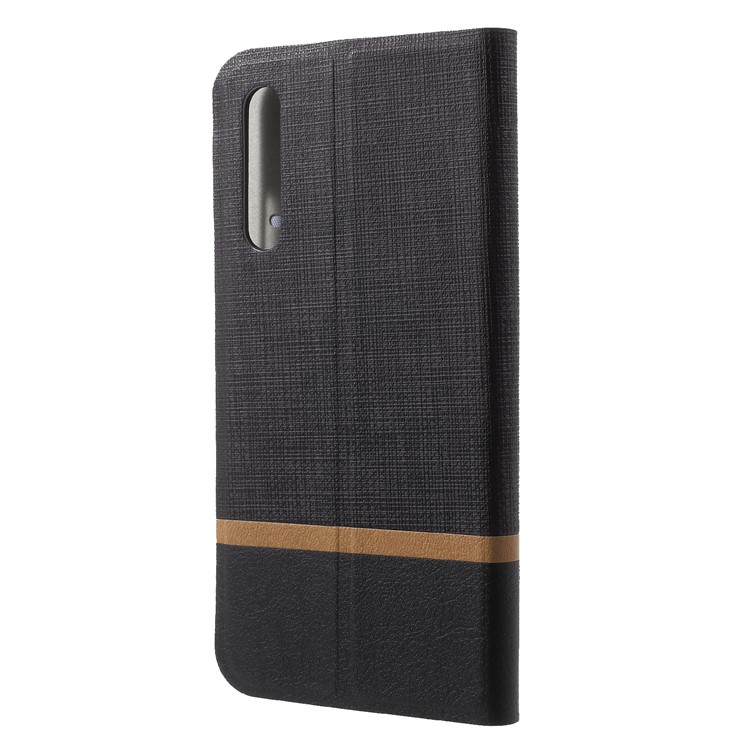 Cross Texture Leather Stand Case with Card Slot for Huawei P20 Pro Built-in Steel Sheet - Black-2