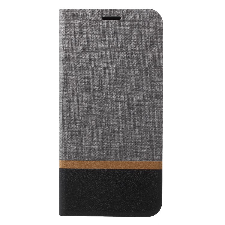 Cross Texture Leather Stand Cover Shell with Card Slot for Huawei P20 Pro Built-in Steel Sheet - Grey-1