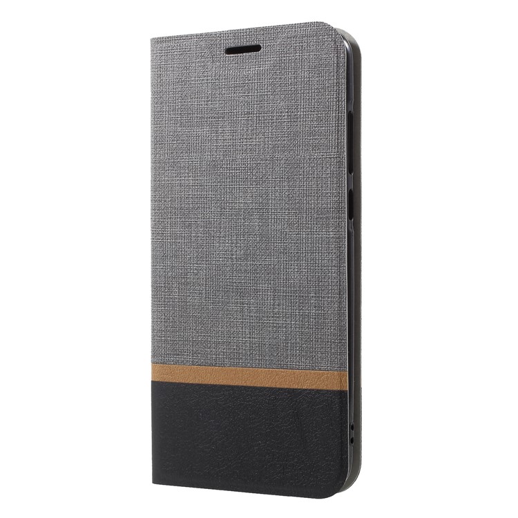 Cross Texture Leather Stand Cover Shell with Card Slot for Huawei P20 Pro Built-in Steel Sheet - Grey-3
