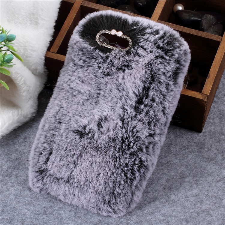 Soft Fur Coated TPU Back Phone Case for Huawei P Smart/Enjoy 7S - Grey-1