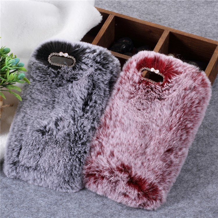 Soft Fur Coated TPU Back Phone Case for Huawei P Smart/Enjoy 7S - Grey-2