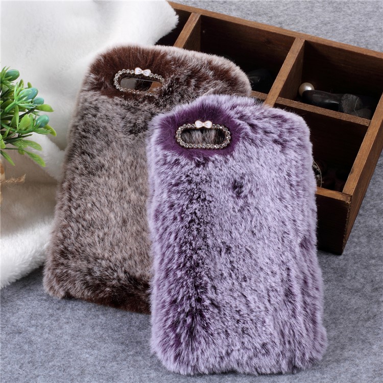 Soft Fur Coated TPU Back Phone Case for Huawei P Smart/Enjoy 7S - Grey-3