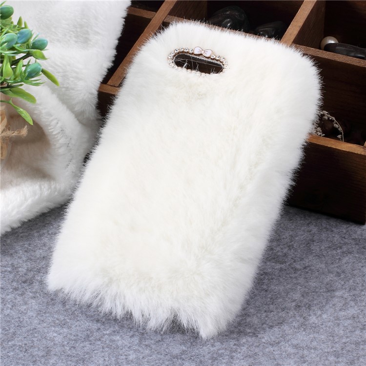 Soft Fur Coated TPU Back Phone Shell for Huawei P Smart/Enjoy 7S - White-1