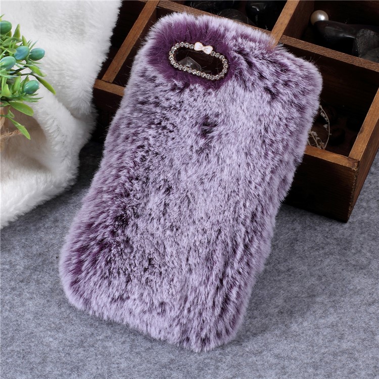 Soft Fur Coated TPU Back Phone Casing for Huawei P Smart/Enjoy 7S - Purple-1
