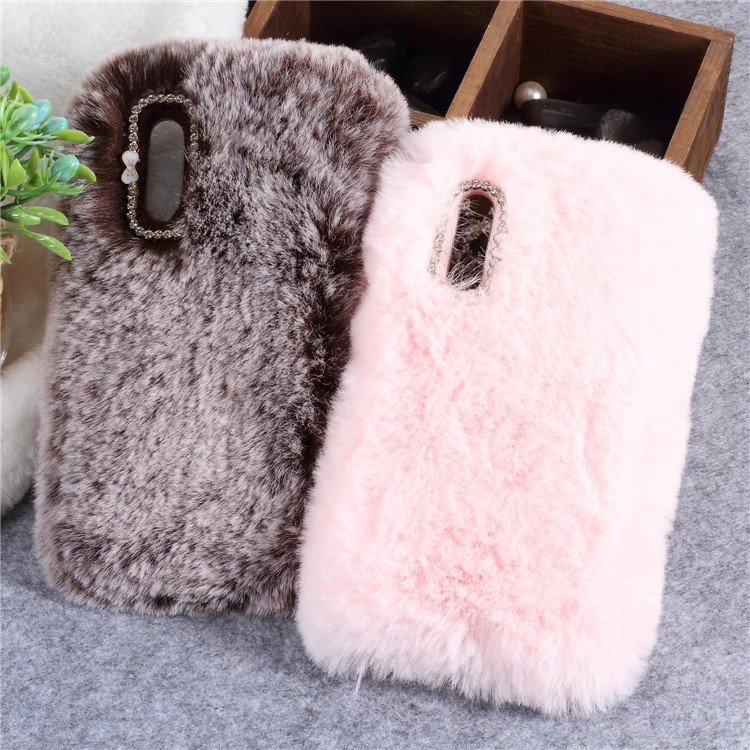 Soft Fur Coated TPU Back Phone Case for Huawei P20 - Red-3