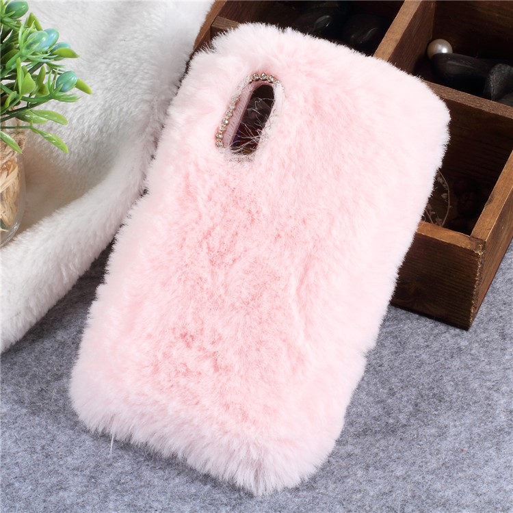 Soft Fur Coated TPU Back Phone Cover for Huawei P20 - Pink-1