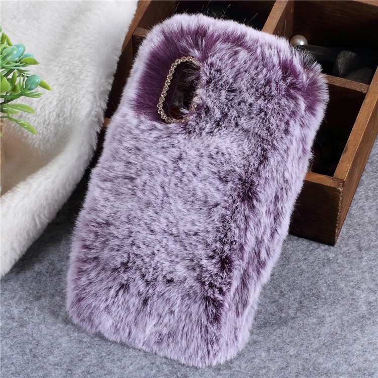 Soft Fur Coated TPU Back Phone Shell for Huawei P20 - Purple-1