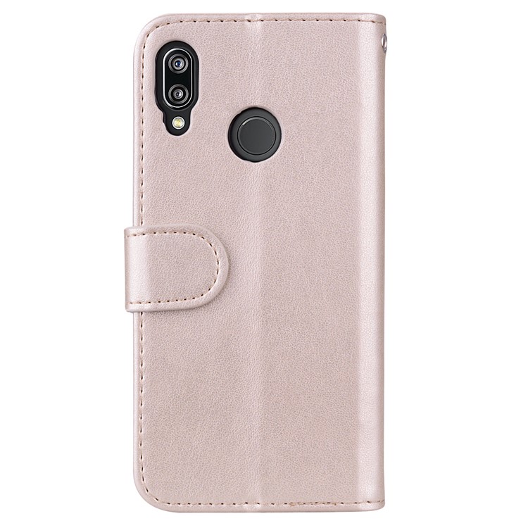 Flash Powder Unicorn Imprint Leather Wallet Stand Cellphone Accessory Case for Huawei P20 Lite / Nova 3e - Gold-2