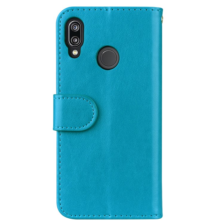 Flash Powder Unicorn Imprint Leather Wallet Stand Cellphone Shell for Huawei P20 Lite / Nova 3e - Blue-2