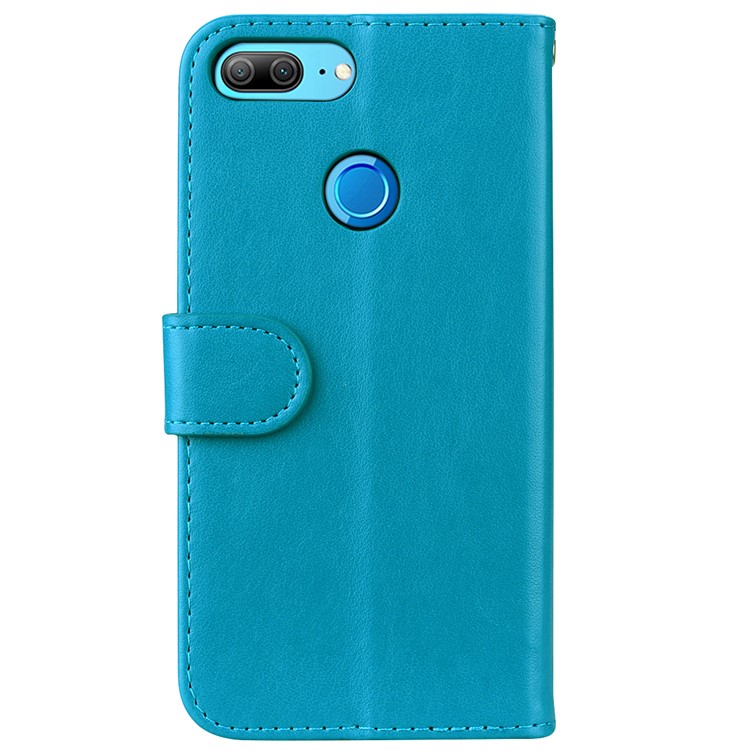 Flash Powder Unicorn Pattern Leather Stand Mobile Casing for Huawei Honor 9 Lite / Honor 9 Youth Edition - Blue-2