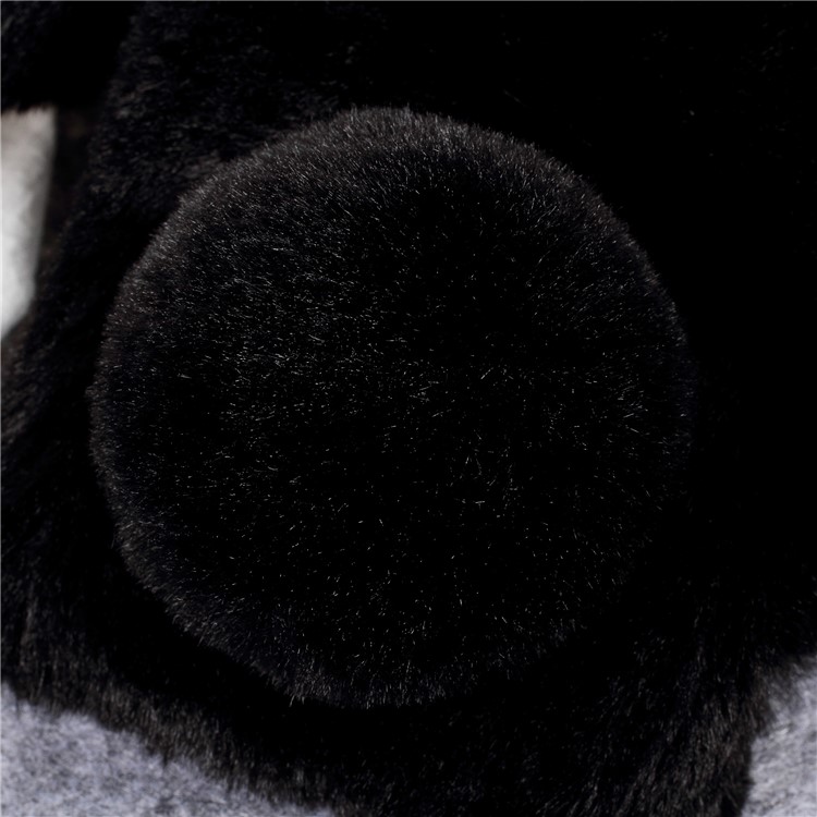 Black - Rabbit Shape Fluffy Fur Coated Rhinestone TPU Protective Mobile Phone Shell for Huawei Y5 (2018)-3
