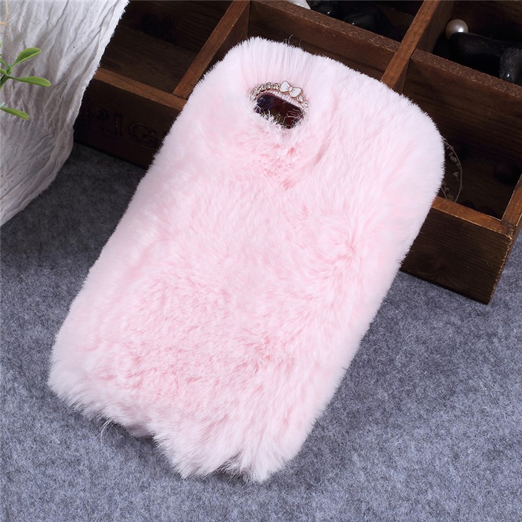 Soft Fur Coated TPU Back Protector Case for Huawei Y5 Prime (2018) / Y5 (2018) / Honor 7s / Play 7 - Pink-1