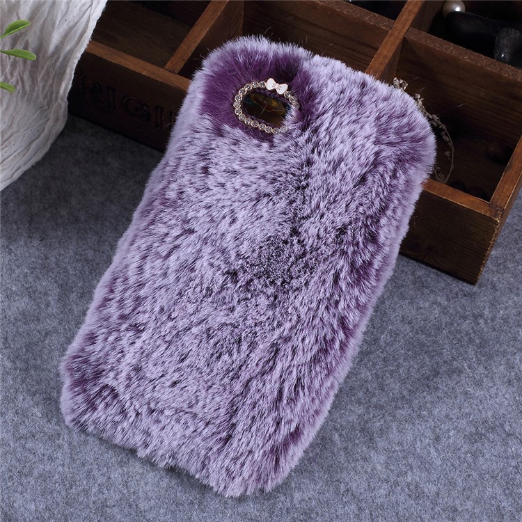 Soft Fur Coated TPU Back Protector Mobile Case for Huawei Y5 Prime (2018) / Y5 (2018) / Honor 7s / Play 7 - Purple-1
