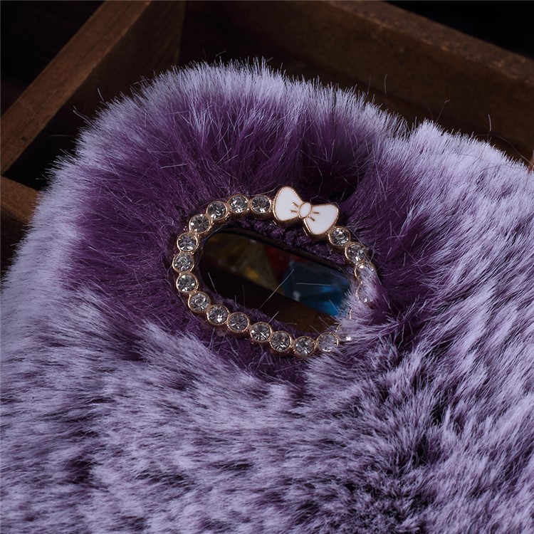 Soft Fur Coated TPU Back Protector Mobile Case for Huawei Y5 Prime (2018) / Y5 (2018) / Honor 7s / Play 7 - Purple-2